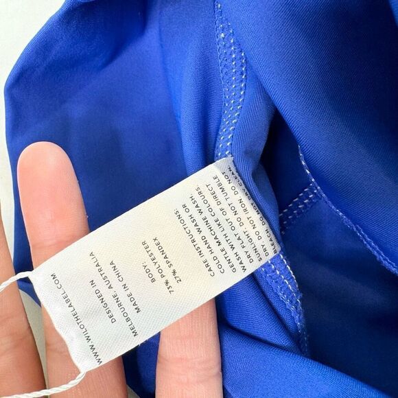 Wilo The Label Leggings Womens Small Blue Solid Mid-Rise Contour Seam New - Picture 8 of 11